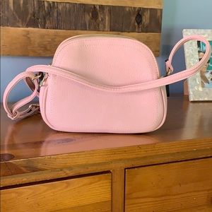 Blush leather cross body purse